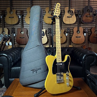Guitarra Squier Affinity Telecaster Butterscotch c/ Bag Tagima Solid Trip - SEMINOVA