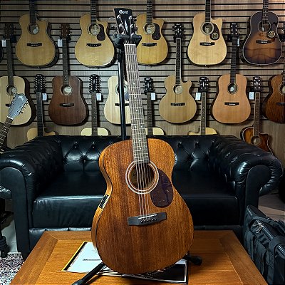 Violão Cort L60MF OP Solid Mahogany Open Pore OM - Fishman - SEMINOVO