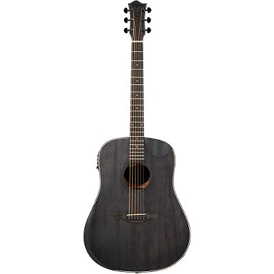 Violão Tagima Black Wood TBW-300 BK Folk Half Cutaway Armrest - Eletroacústico