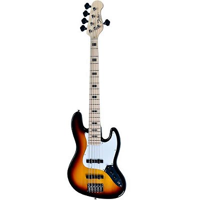 Baixo 5 Cordas Shelter SHJB755PRO 3 Tone Sunburst - Jazz Bass