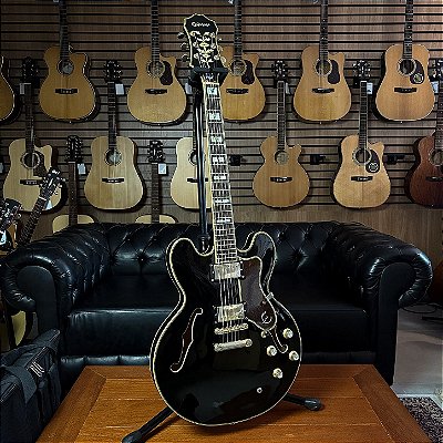 Guitarra Epiphone Sheraton-II Ebony Semi-Hollow - SEMINOVA