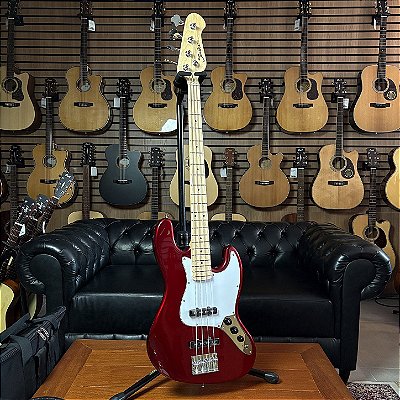 Baixo 4 Cordas Shelter JB75PRO Candy Apple Red - Jazz Bass