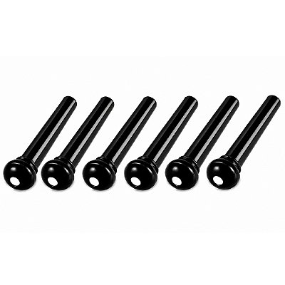 Pinos para Ponte Violão Aço Spirit Preto BPN-BLK/W - 6 unidades