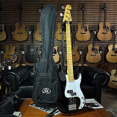Baixo 4 Cordas SX SPB57+ Black c/ Bag