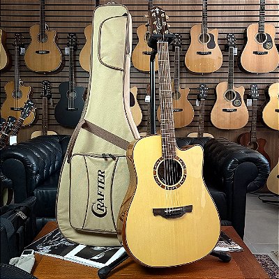 Violão Crafter VL D-16ce PRO+ Solid Spruce Mahogany B/S Dreadnought Cutaway - Eq DS-2 Pro+ c/ Mic - c/ bag - SEMINOVO