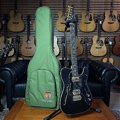 Guitarra Benson Brave One Tele Thinline HH Satin Black c/ Bag - SEMINOVA