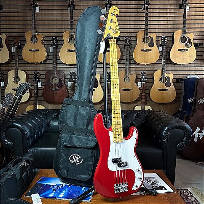Baixo 4 Cordas SX SPB57+ Fiesta Red c/ Bag