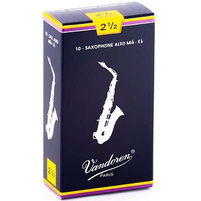 Palheta Vandoren SR2125 Tradicional Sax Alto Eb 2,5 - 10 unidades