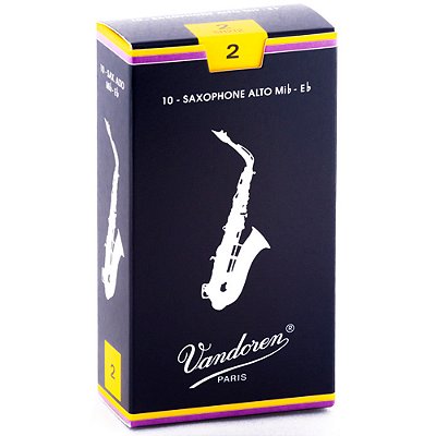 Palheta Vandoren SR212 Tradicional Sax Alto Eb 2 - 10 unidades