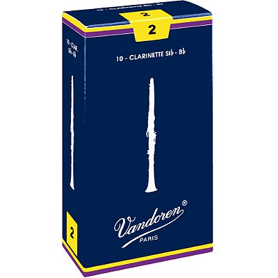 Palheta Vandoren CR102 Tradicional Clarinete Bb 2 - 10 unidades