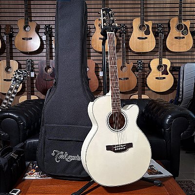 Violão Takamine GN37CE PW Solid Spruce Pearl White Nex Cutaway - Eq TP4TD - c/ bag