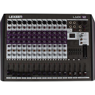 Mesa de Som Lexsen LMX12 MK2 - Mixer Analógico 12 Canais