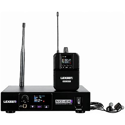 Sistema de Monitoramento Sem Fio Lexsen NXS1-IEM com 1 Bodypack e Fone de Ouvido In Ear