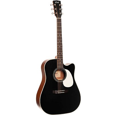 Violão Cort MR500F CED BKS Solid Cedar Black Satin Folk Cutaway - Fishman