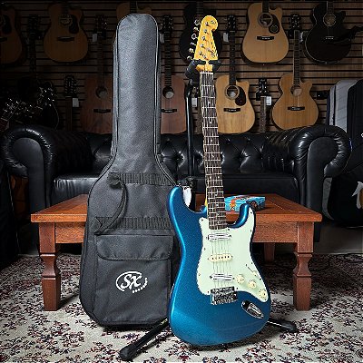 Guitarra SX SST62+ SSS Lake Placid Blue Rosewood c/ Bag - Caps Malagoli - SEMINOVA