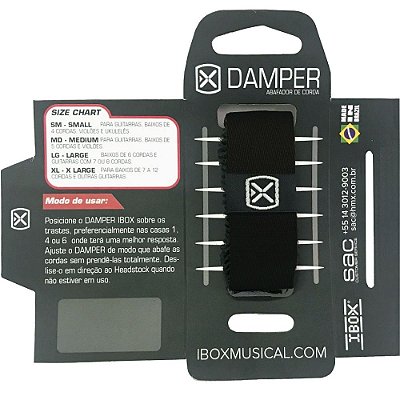 Abafador de Cordas Damper Ibox Comfort Medium Preto DKMD20