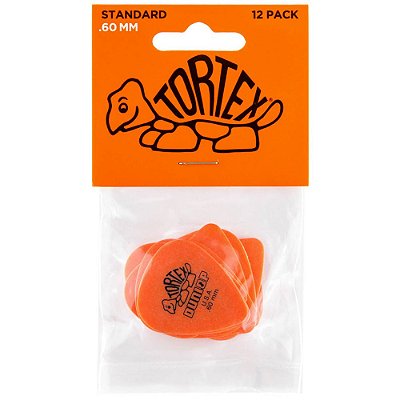 Palheta Dunlop 418P060 Tortex Standard 0.60mm Laranja - 12 unidades