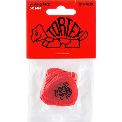 Palheta Dunlop 418P050 Tortex Standard 0.50mm Vermelha - 12 unidades