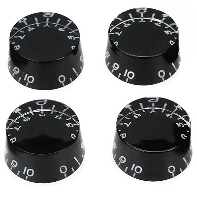 Knob Reto Speed Preto Modelo Gibson com 4 Unidades Dolphin 7410