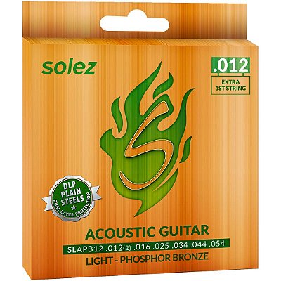 Encordoamento Violão Solez SLAPB12 012-054 Light Phosphor Bronze - 1ª extra