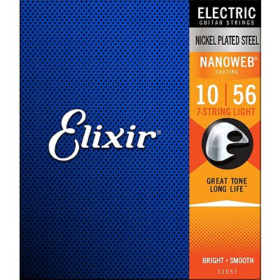 Encordoamento Guitarra 7 Cordas Elixir 010-056 Nanoweb Light 12057