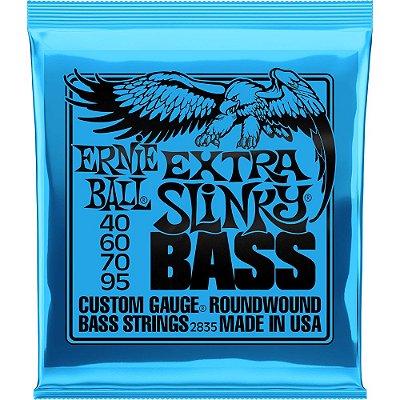 Encordoamento Baixo 4 Cordas Ernie Ball 2835 040-095 Extra Slinky Bass