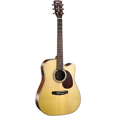 Violão Cort MR600F NS Natural Satin Solid Spruce Folk Cutaway - Fishman