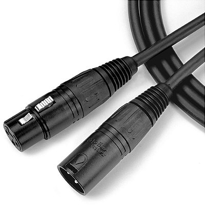 Cabo para Microfone Santo Angelo Ninja LW 3,0m XLR x XLR - Preto