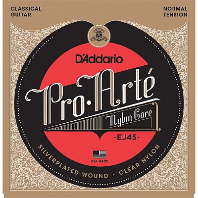 Encordoamento Violão Nylon D'Addario EJ45 Pro-Arté Tensão Normal