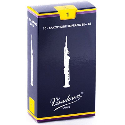 Palheta Sax Soprano Tradicional 1 Vandoren SR201 - 10 unidades embaladas individualmente