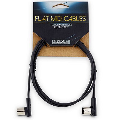 Cabo MIDI Rockboard 1,0m 5 pinos Flat MIDI Cable - RBOCABMID100BK