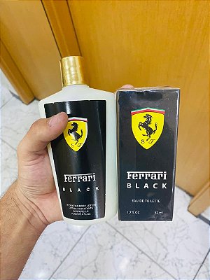 Kit Perfume e Hidratante Ferrari Black 