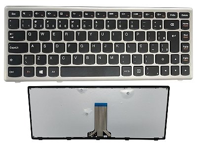 TECLADO LENOVO P400 - Z400 MOLDURA CINZA - SEM RETROILUMINAÇÃO