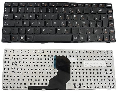 TECLADO PARA NOTEBOOK LENOVO Z450 Z460 BR - MOLDURA PRETA