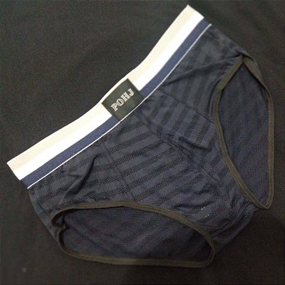 CUECA SLIP PRETA SEMITRANSPARENTE