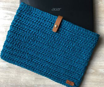 Capa para notebook em crochê personalizada