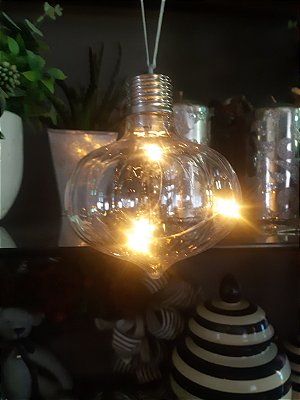 Lâmpada bulbo transparente com mini led.