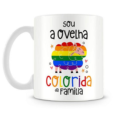 Caneca Personalizada Ovelha Colorida da Família