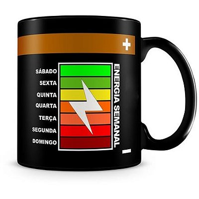 Caneca Personalizada Energia Semanal (100% Preta)