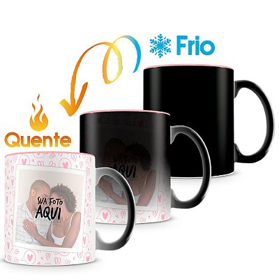 Caneca Mágica Personalizada Interior Rosa - Amor (2 Fotos)