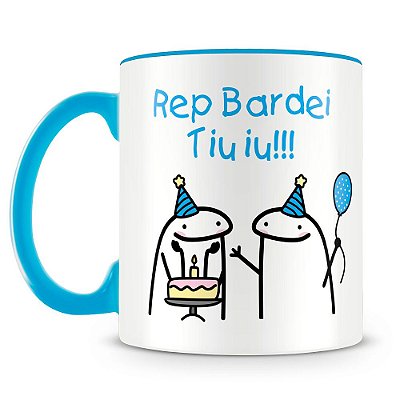 Caneca Personalizada Meme Flork - Rep Bardei Tiu iu (Azul Claro)