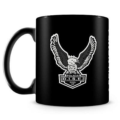 Caneca Polícia Civil de São Paulo DISE 100% Preta (Com Nome)