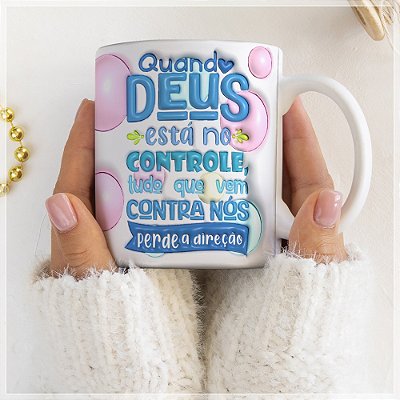 Caneca Deus no Controle