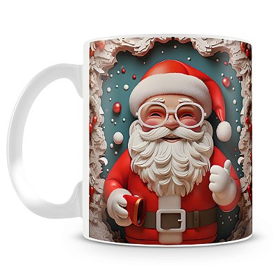 Caneca Estampada Papai Noel 3D (Mod.6)