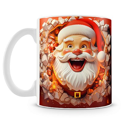 Caneca Estampada Papai Noel 3D (Mod.12)