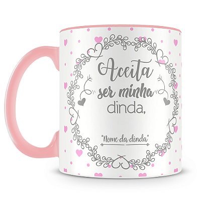 Caneca Personalizada Dinda Rosa (Foto e Nome)