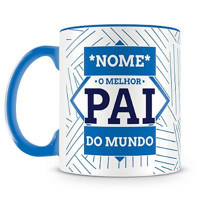 Caneca O Melhor Pai do Mundo Azul Celeste (Foto e Nome)