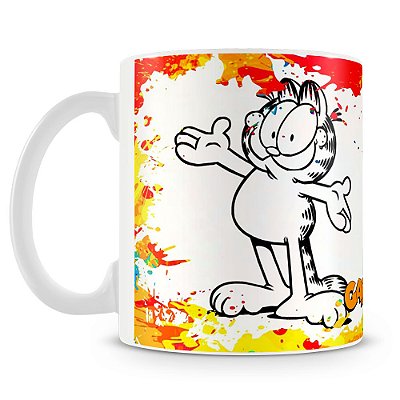 Caneca Personalizada Garfield para Colorir