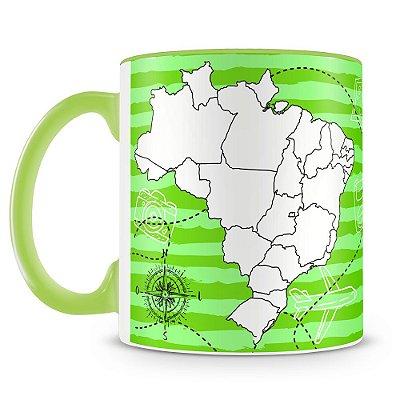 Caneca Personalizada Mapa do Brasil Para Colorir