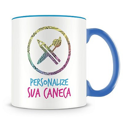 Caneca Personalizada do seu Jeito Alça e Interior Azul Celeste